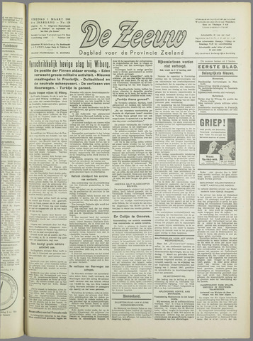 De Zeeuw. Christelijk-historisch nieuwsblad voor Zeeland 1940-03-01