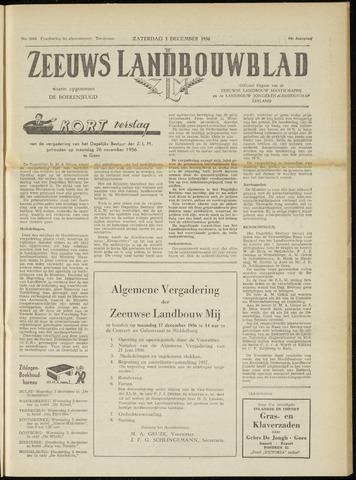 Zeeuwsch landbouwblad ... ZLM land- en tuinbouwblad 1956-12-01