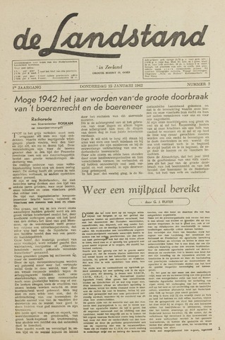 De landstand in Zeeland, geïllustreerd weekblad. 1942-01-15