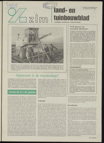 Zeeuwsch landbouwblad ... ZLM land- en tuinbouwblad 1987-10-30