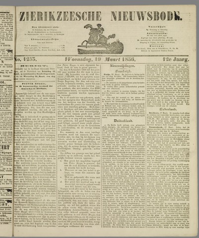 Zierikzeesche Nieuwsbode 1856-03-19