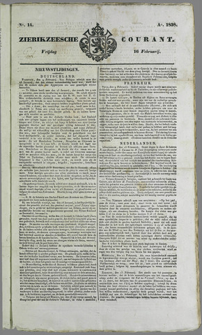 Zierikzeesche Courant 1838-02-16