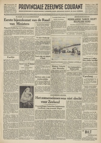Provinciale Zeeuwse Courant 1952-09-09