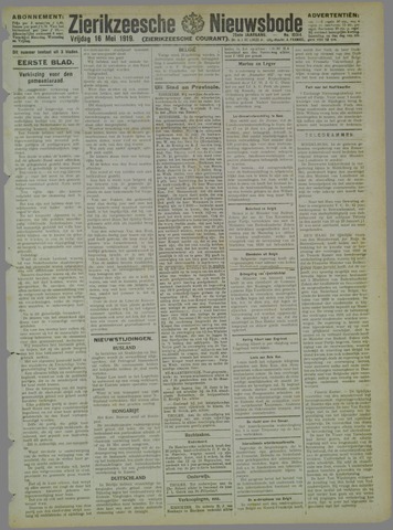Zierikzeesche Nieuwsbode 1919-05-16