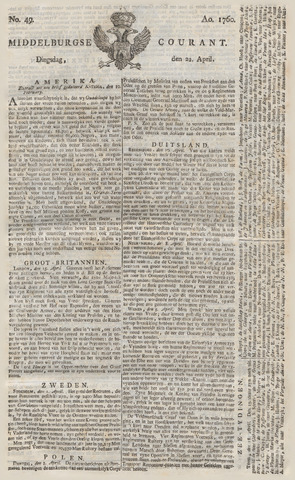 Middelburgsche Courant 1760-04-22