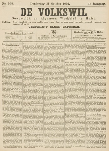 Volkswil/Natuurrecht. Gewestelijk en Algemeen Weekblad te Hulst 1912-11-02