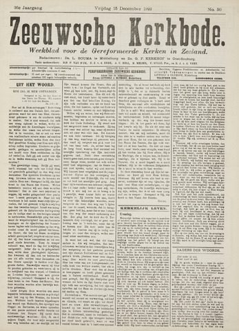 Zeeuwsche kerkbode, weekblad gewijd aan de belangen der gereformeerde kerken/ Zeeuwsch kerkblad 1922-12-15
