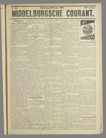 Middelburgsche Courant 1924-09-29