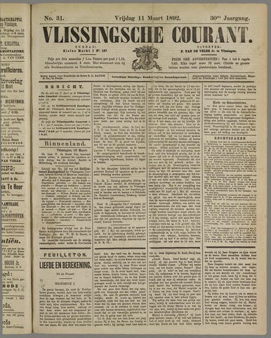 Vlissingse Courant 1892-03-11