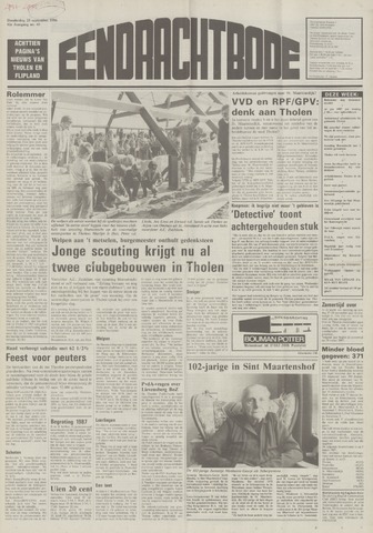 Eendrachtbode /Mededeelingenblad voor het eiland Tholen 1986-09-25