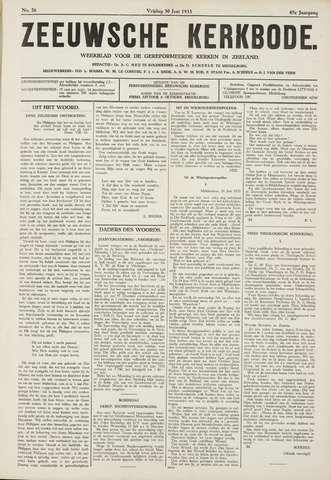 Zeeuwsche kerkbode, weekblad gewijd aan de belangen der gereformeerde kerken/ Zeeuwsch kerkblad 1933-06-30