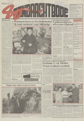 Eendrachtbode /Mededeelingenblad voor het eiland Tholen 1984-09-27