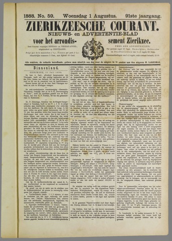 Zierikzeesche Courant 1888-08-01