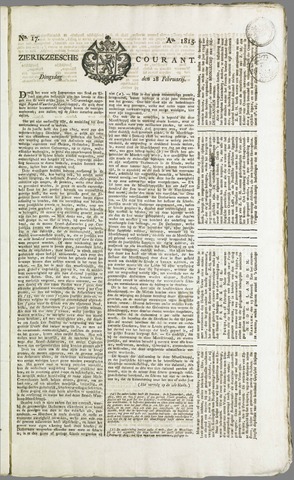 Zierikzeesche Courant 1815-02-28