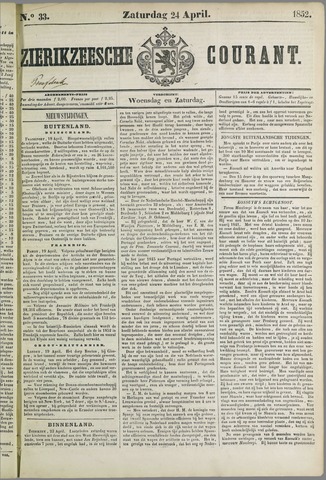 Zierikzeesche Courant 1852-04-24
