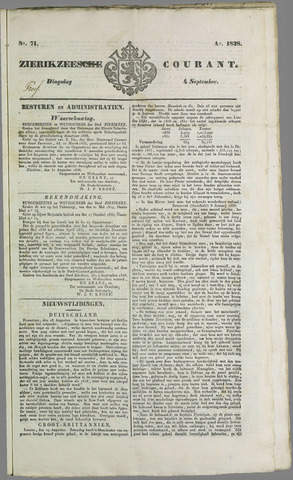 Zierikzeesche Courant 1838-09-04
