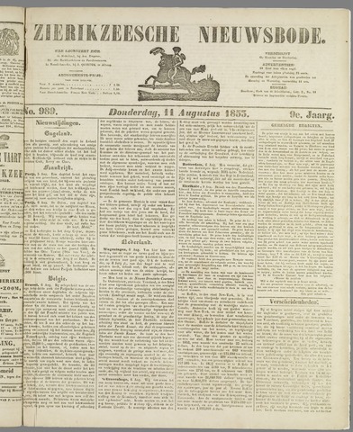 Zierikzeesche Nieuwsbode 1853-08-11