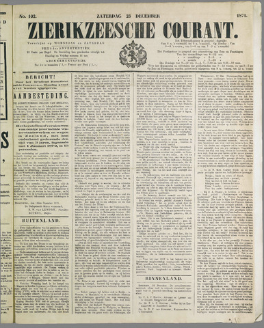 Zierikzeesche Courant 1871-12-23