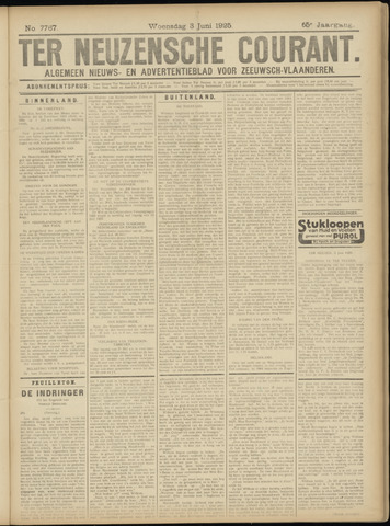 Ter Neuzensche Courant / Neuzensche Courant / (Algemeen) nieuws en advertentieblad voor Zeeuwsch-Vlaanderen 1925-06-03