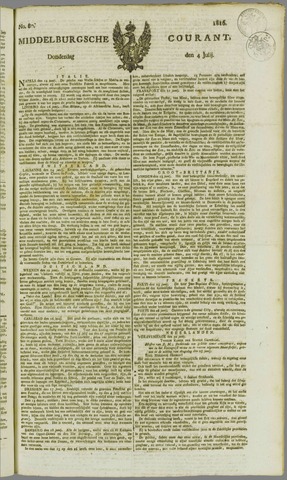 Middelburgsche Courant 1816-07-04