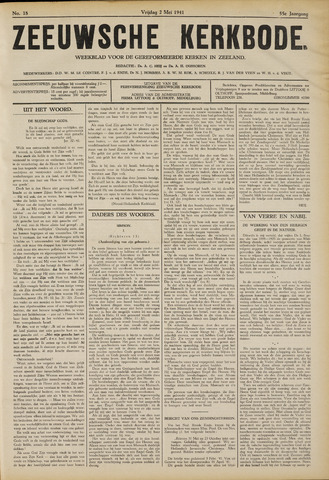 Zeeuwsche kerkbode, weekblad gewijd aan de belangen der gereformeerde kerken/ Zeeuwsch kerkblad 1941-05-02
