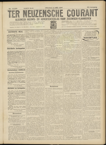 Ter Neuzensche Courant / Neuzensche Courant / (Algemeen) nieuws en advertentieblad voor Zeeuwsch-Vlaanderen 1941-05-02
