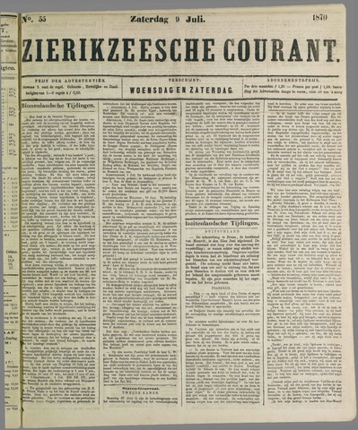Zierikzeesche Courant 1870-07-09
