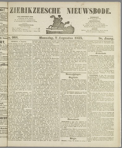 Zierikzeesche Nieuwsbode 1853-08-08