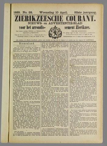 Zierikzeesche Courant 1888-04-10