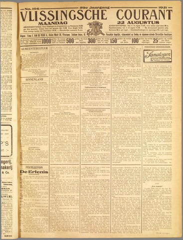 Vlissingse Courant 1921-08-22