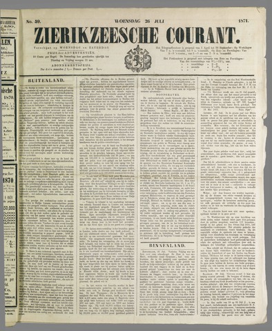 Zierikzeesche Courant 1871-07-26