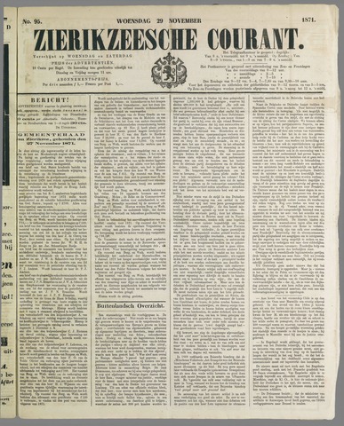 Zierikzeesche Courant 1871-11-29