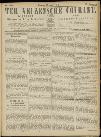 Ter Neuzensche Courant / Neuzensche Courant / (Algemeen) nieuws en advertentieblad voor Zeeuwsch-Vlaanderen 1913-04-15