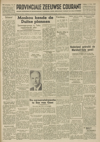 Provinciale Zeeuwse Courant 1949-02-11