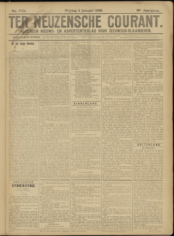 Ter Neuzensche Courant / Neuzensche Courant / (Algemeen) nieuws en advertentieblad voor Zeeuwsch-Vlaanderen 1925-01-02