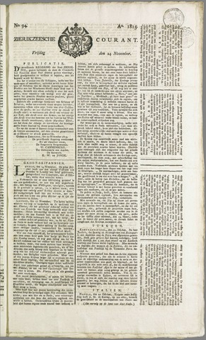 Zierikzeesche Courant 1815-11-24