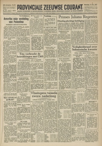 Provinciale Zeeuwse Courant 1947-10-13