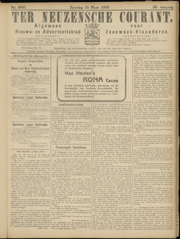 Ter Neuzensche Courant / Neuzensche Courant / (Algemeen) nieuws en advertentieblad voor Zeeuwsch-Vlaanderen 1913-03-15