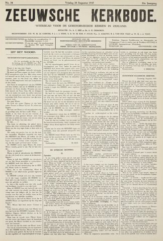 Zeeuwsche kerkbode, weekblad gewijd aan de belangen der gereformeerde kerken/ Zeeuwsch kerkblad 1937-08-20