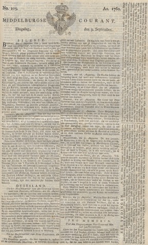 Middelburgsche Courant 1760-09-09