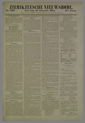 Zierikzeesche Nieuwsbode 1884-11-29