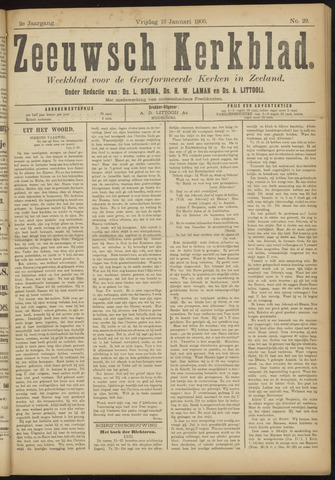 Zeeuwsche kerkbode, weekblad gewijd aan de belangen der gereformeerde kerken/ Zeeuwsch kerkblad 1905-01-13