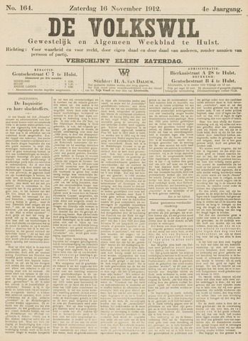 Volkswil/Natuurrecht. Gewestelijk en Algemeen Weekblad te Hulst 1912-11-16