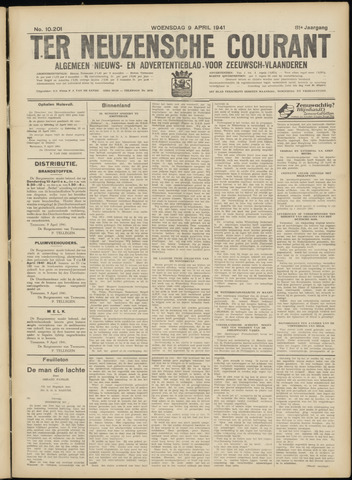 Ter Neuzensche Courant / Neuzensche Courant / (Algemeen) nieuws en advertentieblad voor Zeeuwsch-Vlaanderen 1941-04-09