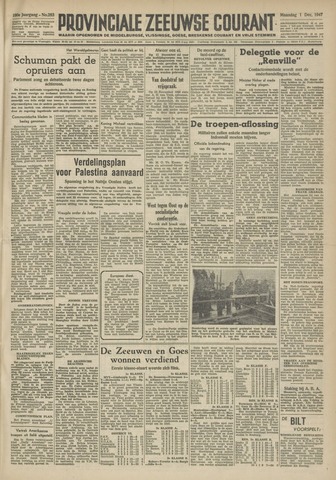 Provinciale Zeeuwse Courant 1947-12-01