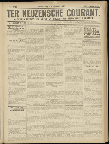 Ter Neuzensche Courant / Neuzensche Courant / (Algemeen) nieuws en advertentieblad voor Zeeuwsch-Vlaanderen 1925-02-11