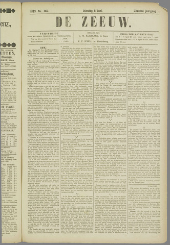 De Zeeuw. Christelijk-historisch nieuwsblad voor Zeeland 1893-06-06