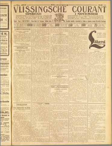 Vlissingse Courant 1921-11-01