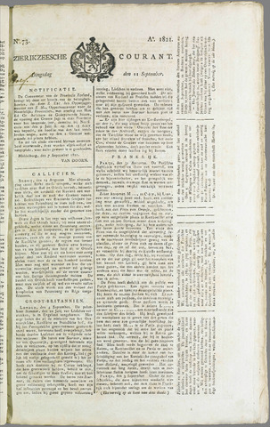 Zierikzeesche Courant 1821-09-11