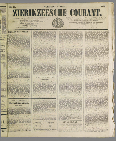 Zierikzeesche Courant 1871-04-05